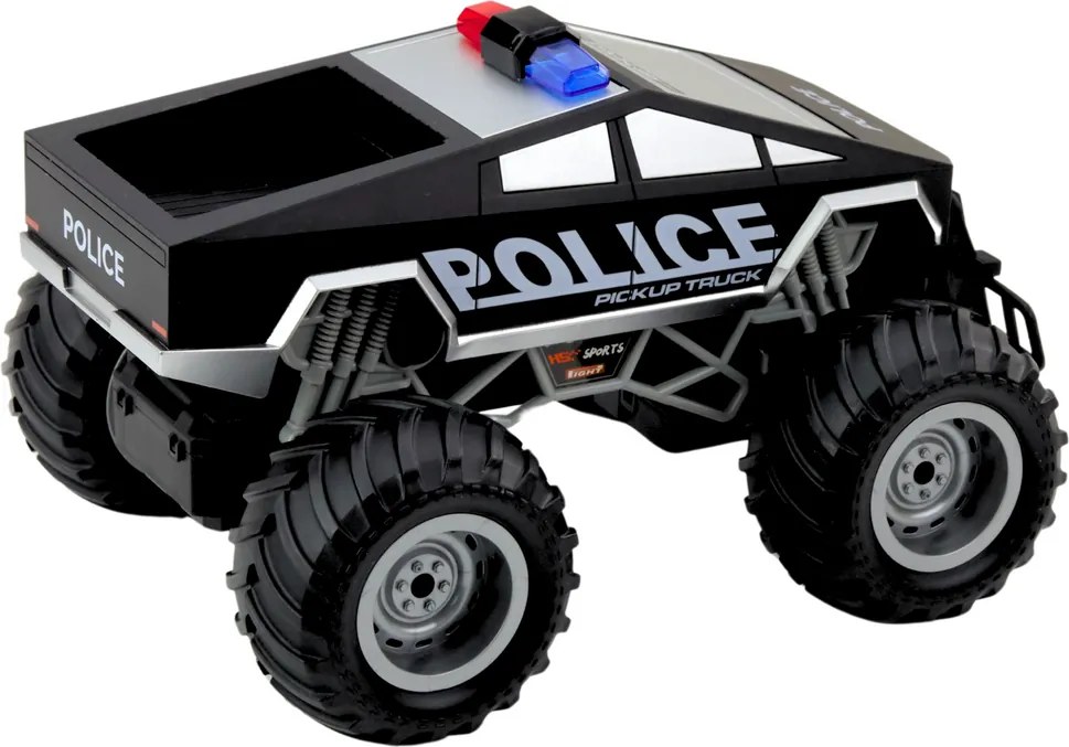 LEAN Toys Policajné terénne auto RC na diaľkové ovládanie čierne 1:16