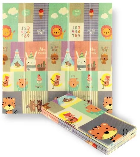 Detská skladacia penová podložka NILS Fun MD04 ZOO