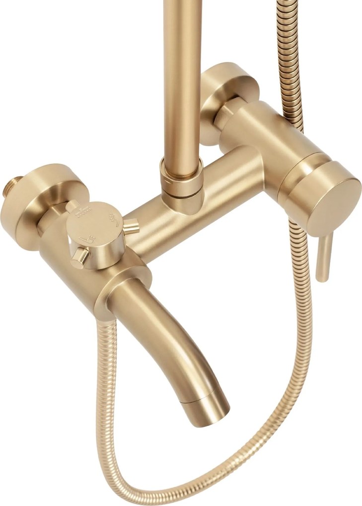 Sprchová súprava Rea LUIS s výtokom do vane - zlatá brúsená