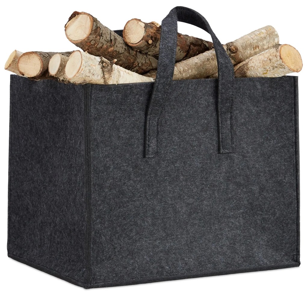 Plstená taška na palivové drevo RD21970, antracitová