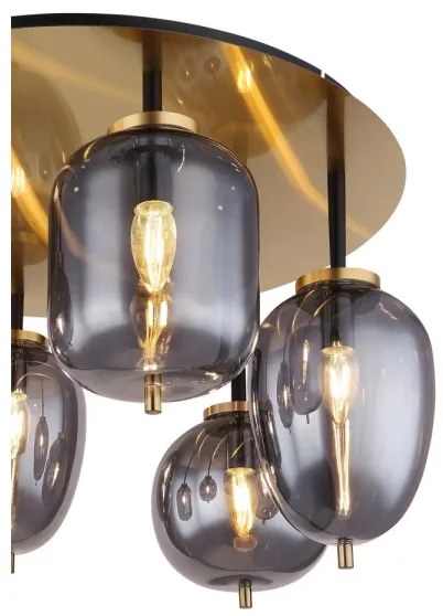 Globo 15345-6DMM - Prisadený luster BLACKY 6xE14/40W/230V mosadz