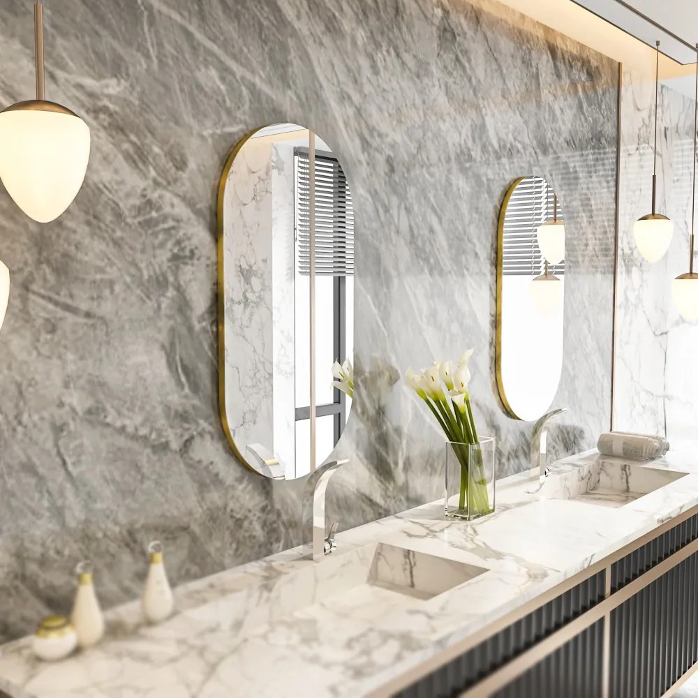 Dekoratívne nástenné zrkadlo Riors 85x45 cm zlaté