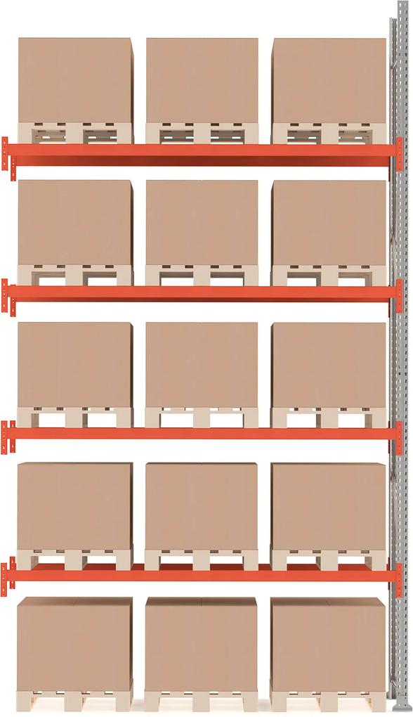 Paletový regál Ultimate, prídavná sekcia, 15 paliet, 5000x2750x1100 mm