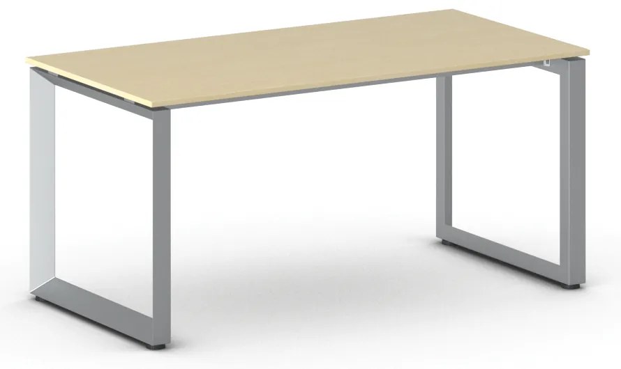 Kancelársky stôl PRIMO INSPIRE, 160x80 cm, sivostrieborná podnož, breza