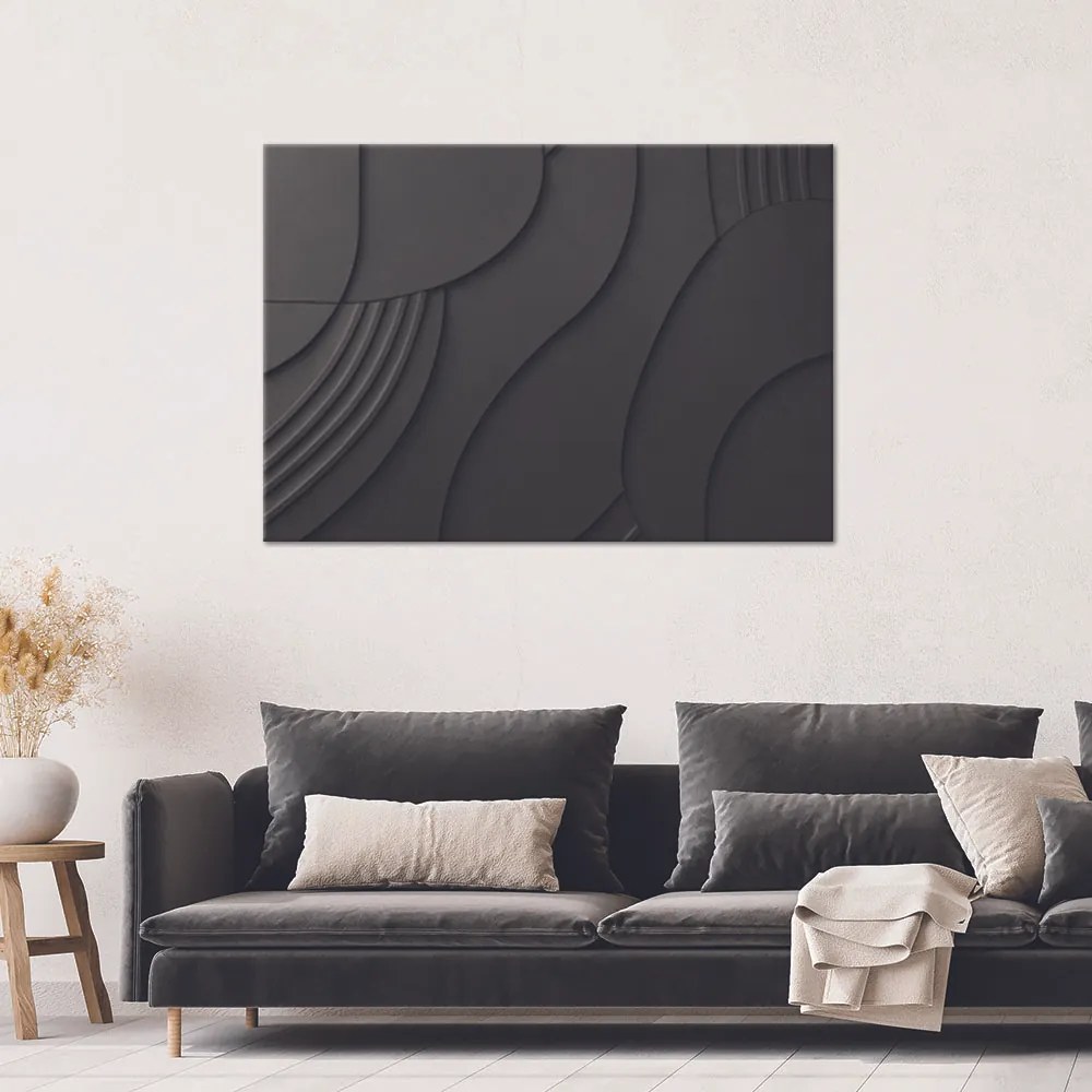 Gario Obraz na plátne Čierny reliéf 3D Rozmery: 100 x 70 cm