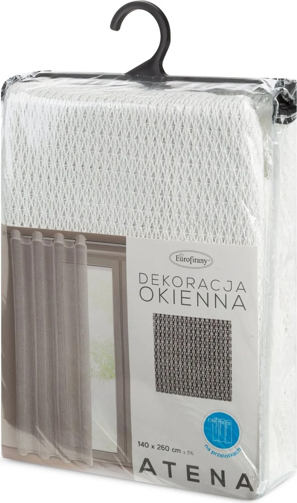 ZÁCLONA NA KRÚŽKOCH ATENA 140X260 CM BIELA