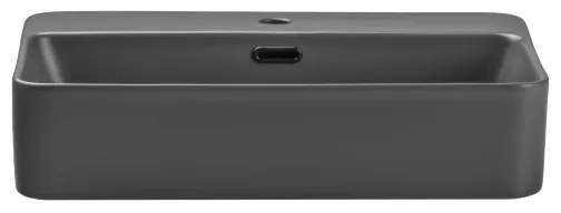 COMAD TRUST 2 MATT DARK GREY - Umývadlo na dosku TRUST 55x38 cm matná šedá