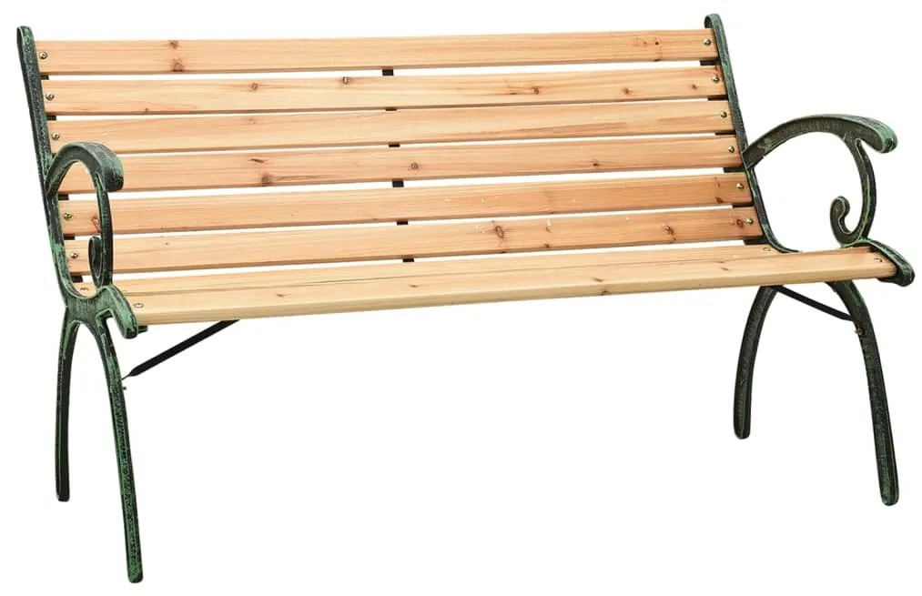 vidaXL Záhradná lavica 116 cm liatina a masívna jedľa