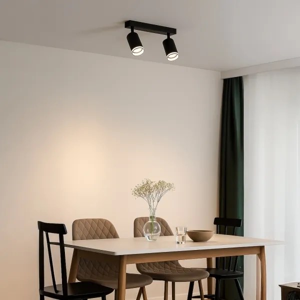 Bodové svietidlo PIPE 2xGU10/10W/230V čierne