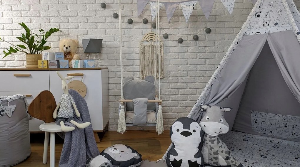 Detská hojdačka LULLABY - ŠEDÁ