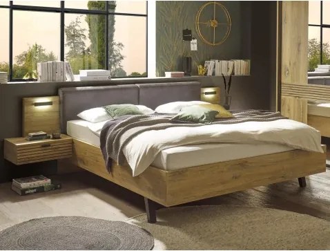 Posteľ s nočnými stolíkmi Trattino 180x200 cm, s osvetlením%