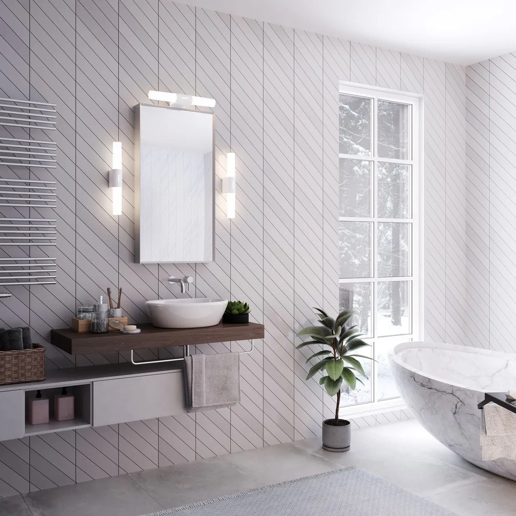 Nordlux Biele kúpeľňové LED svietidlo Helva Double Basic 9W 2015311001