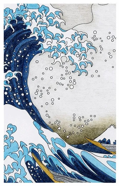 Plagát reprodukcia Veľká vlna z Kanagawa - Kacušika Hokusai - 60x90 silver