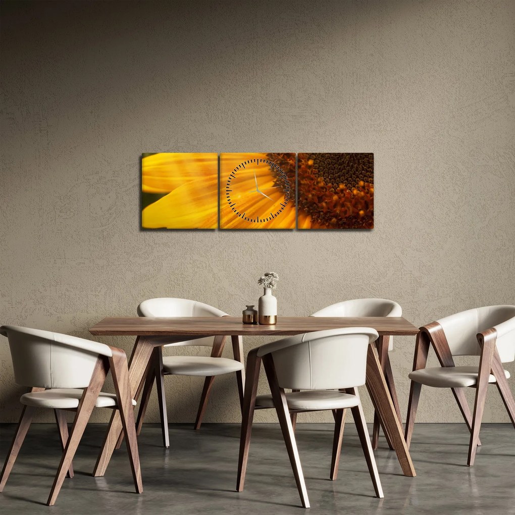 Obraz - Slnečnica (s hodinami) (90x30 cm)