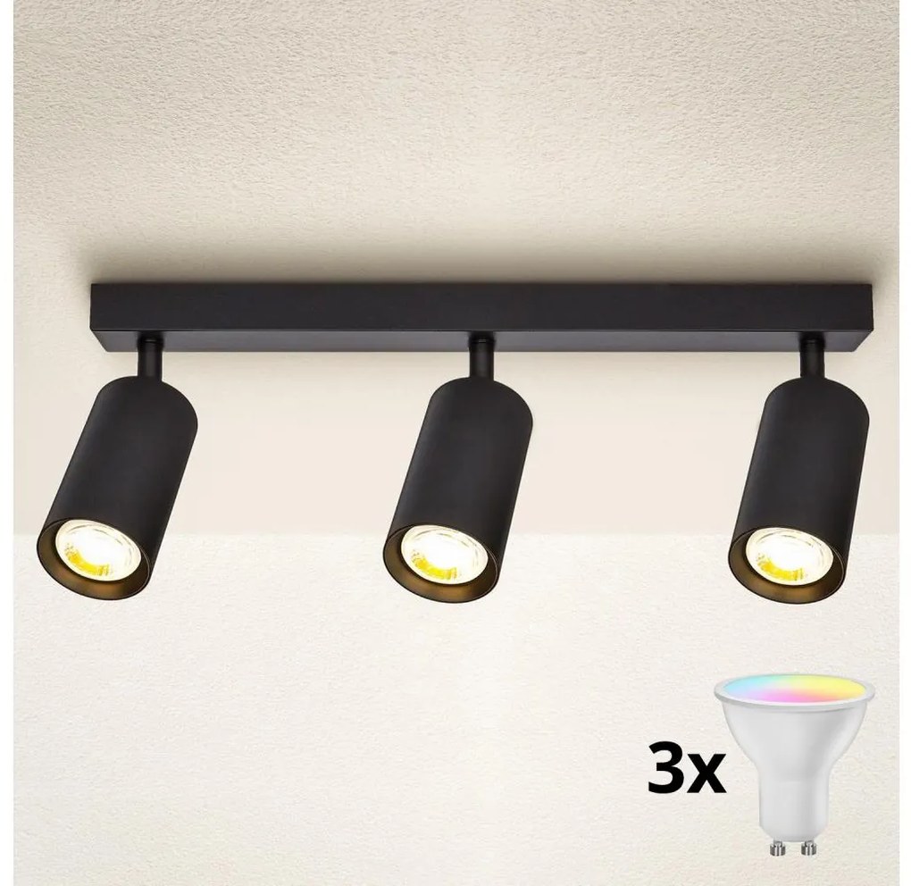Brilagi - LED stmievateľné bodové svietidlo SELE 3xGU10/6,5W/230V čierna LEDBG0626