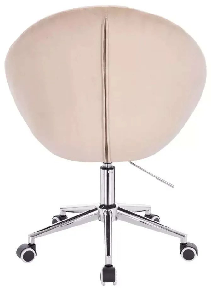 LuxuryForm DESIGN Kreslo VERA VELUR na striebornej podstave s kolieskami - latte