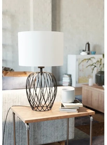 Eglo 43652 - Stolná lampa NIMLET 1xE27/40W/230V biela