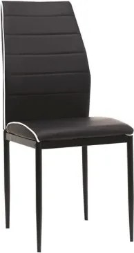 Jedálenská stolička Round, černá ekokoža%