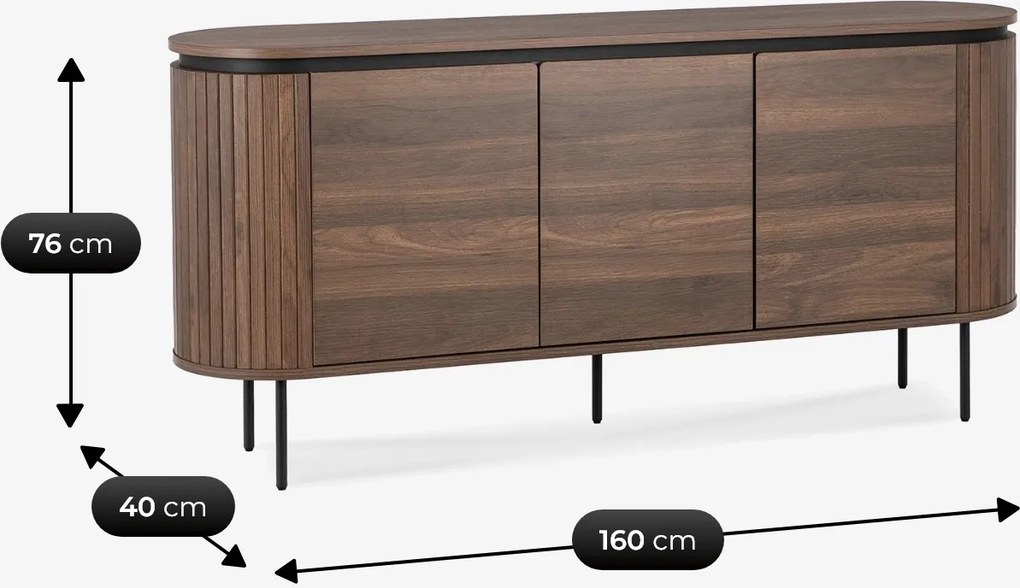 Vintino Komoda trojdverová ELISIE 160 cm orech
