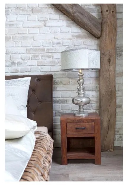 furniture-nabytek.cz - Masívny nočný stolík Palison z palisandru, lakovaný, hnedý