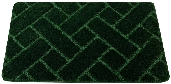 Kúpeľňový koberček Lotus fľaškovo zelený, tehla
