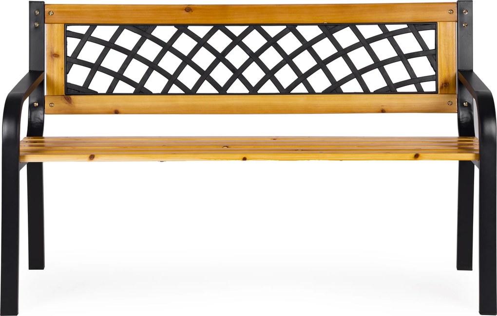 MultiGarden Drevená záhradná lavička s ažurovým operadlom 118x52 cm MultiGarden