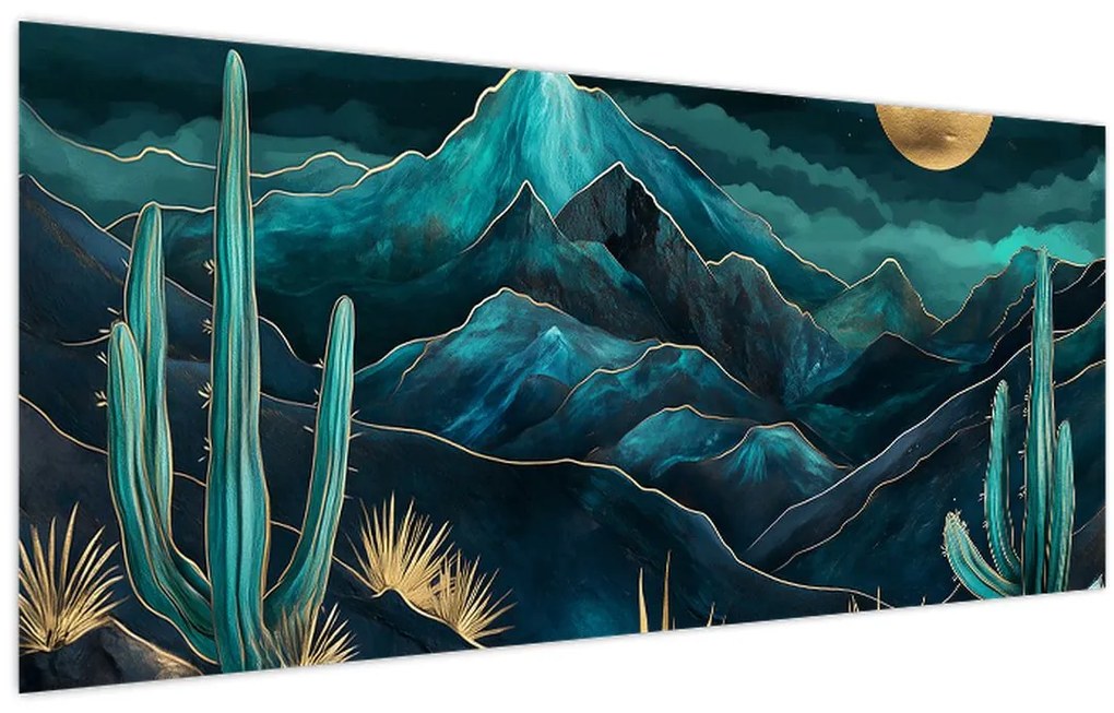 Obraz - Tyrkysová noc (120x50 cm)