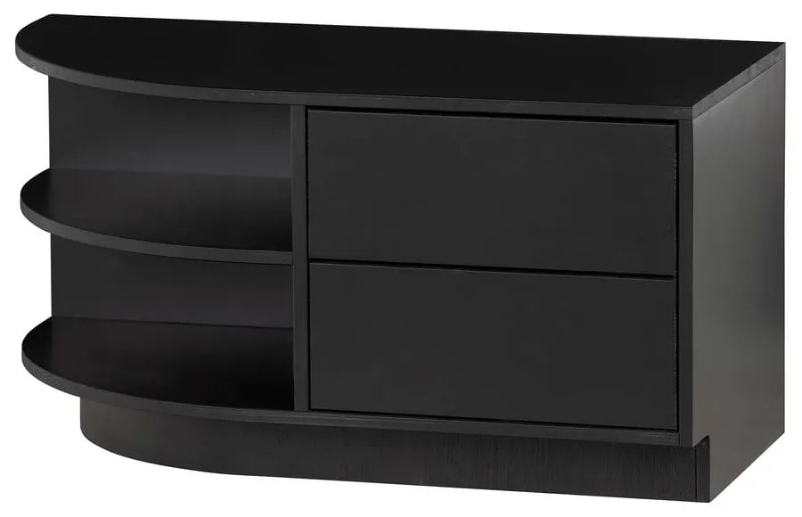 Čierny modulárny TV stolík z borovicového dreva 78x40 cm Finca – WOOOD