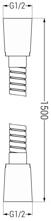 Mexen príslušenstvo, Sprchová hadica 150 cm, nerezové opletenie, čierna, 79460-70