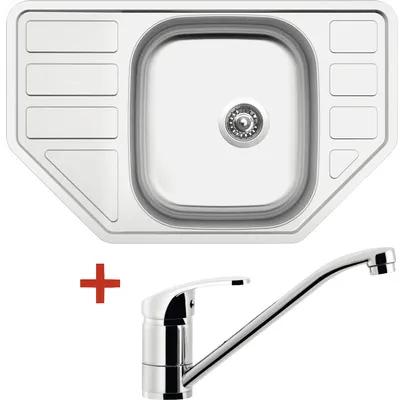 Nerezový drez Sinks Corno 770 V s batériou Pronto 480x770 mm