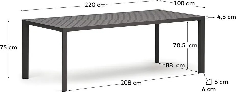 Záhradný jedálenský stôl 100x220 cm Culip - Kave Home