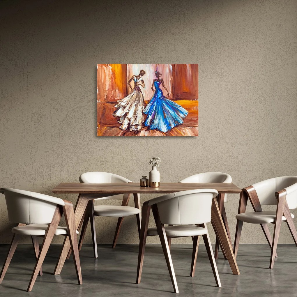 Sklenený obraz - Tanečnica, olejomaľba (70x50 cm)