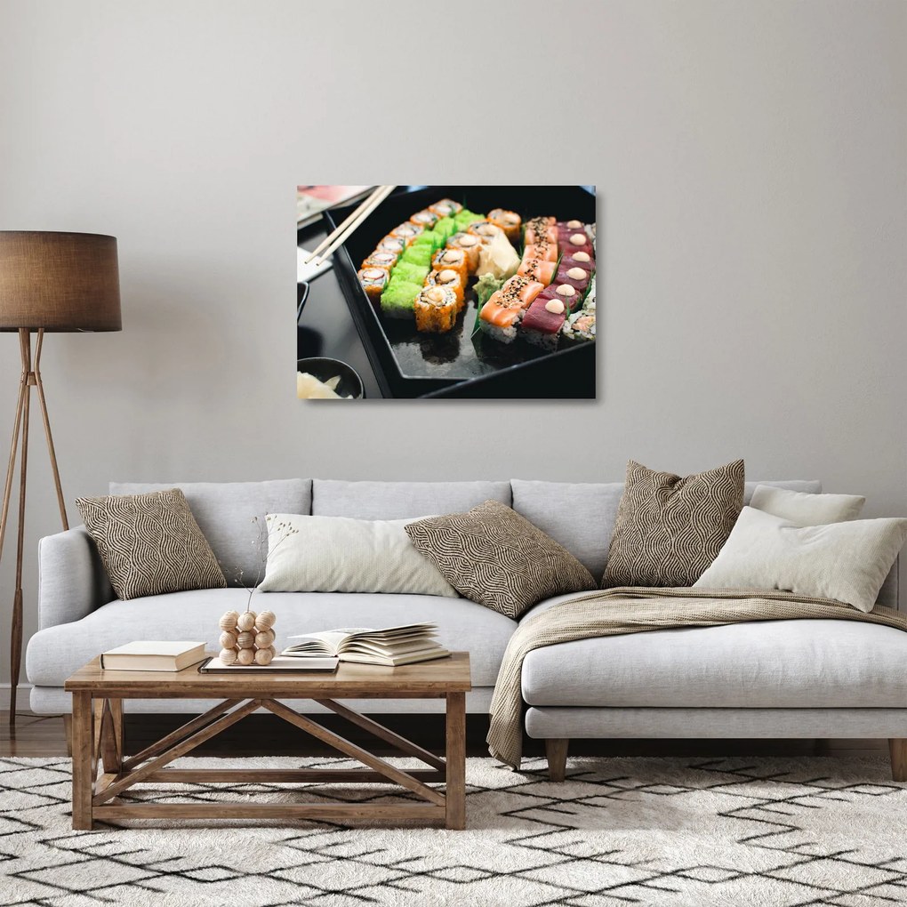 Sklenený obraz - Sushi (70x50 cm)