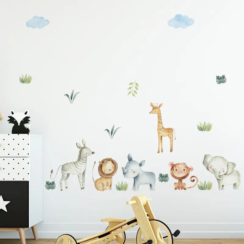 PIPPER | Samolepka na stenu "Exotické zvieratká 2" 66x150 cm
