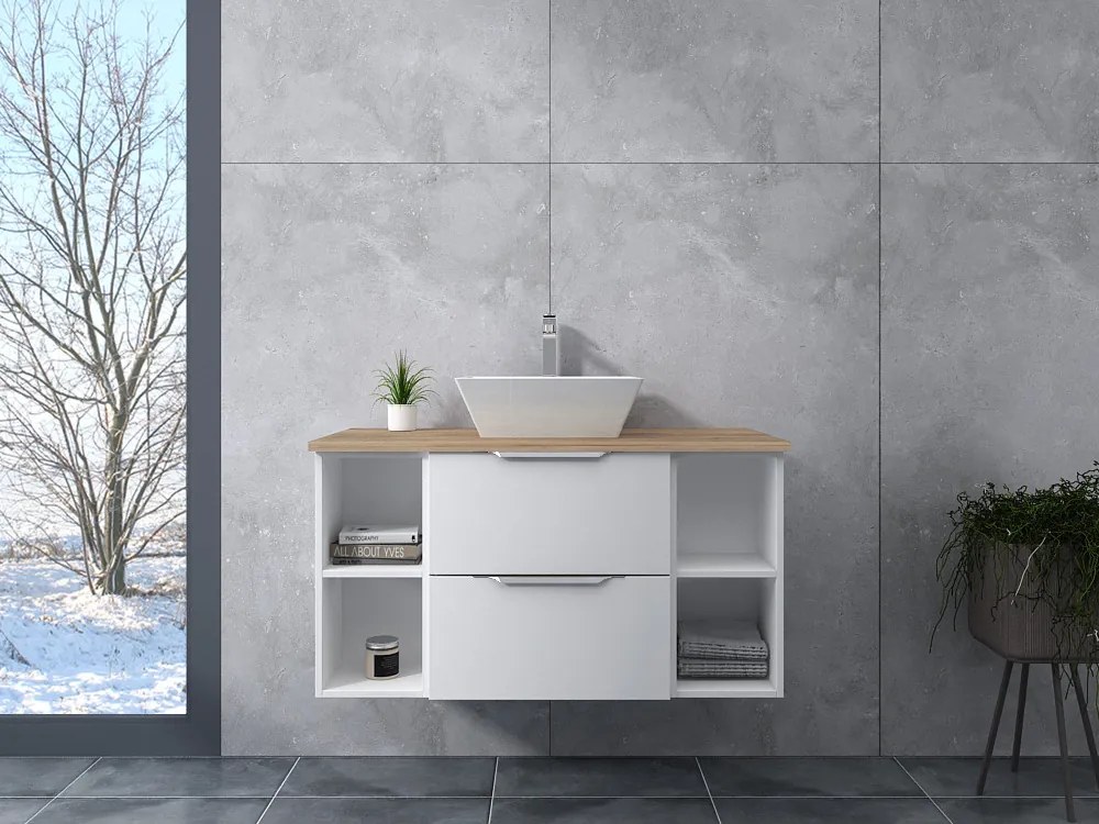 Rennes White Kúpeľňová skrinka s umývadlom