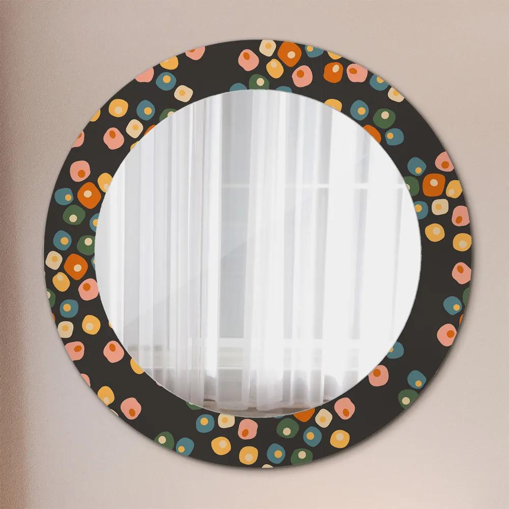 Okrúhle ozdobné zrkadlo Kvetinové bodky fi 60 cm