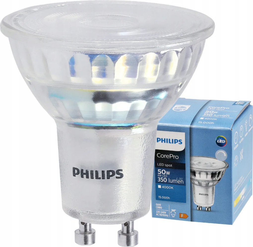 LED žiarovka Philips GU10 - 4W - 350 Lm 36 ° - neutrálna biela - CorePro Premium