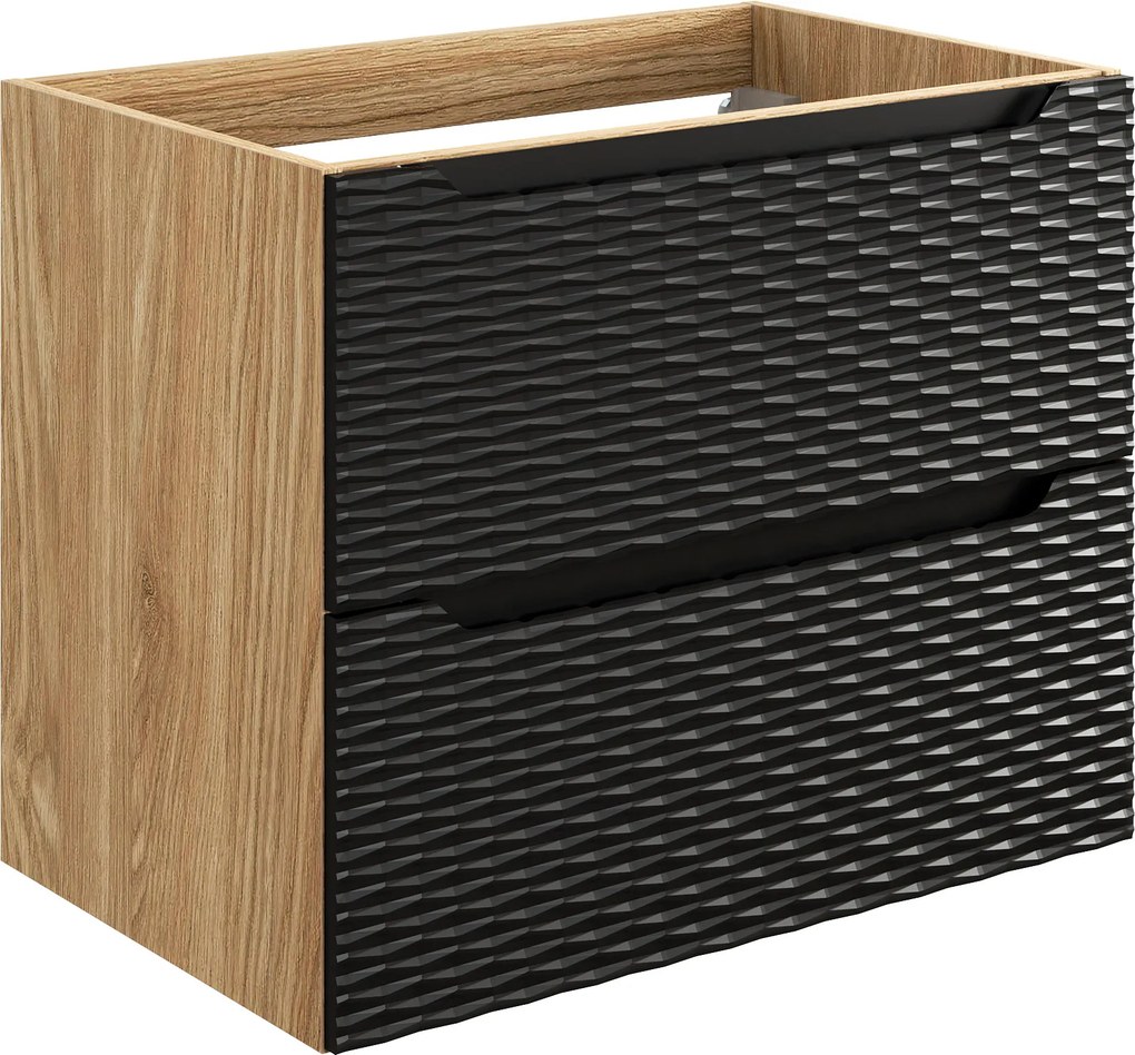 Comad Kúpeľňová skrinka pod umývadlo Ocean Black 70 čierna/dub olejovaný