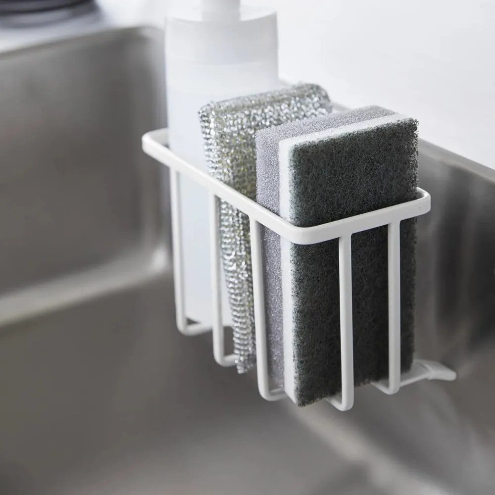 Biely kovový stojan na umývacie prostriedky bez vŕtania Film Hook – YAMAZAKI