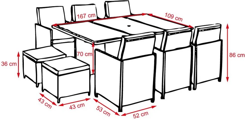 Veľká ratanová záhradná súprava Avenberg DETROIT - Sivá