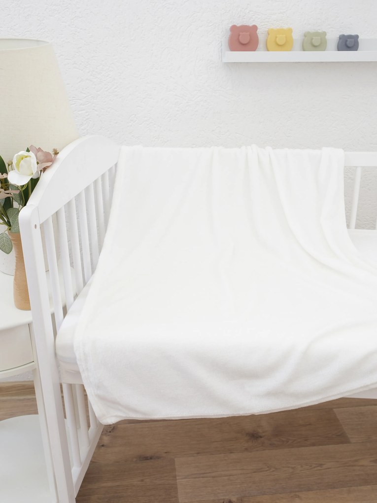 Detská deka do postieľky mikroplyš Exclusive 80 × 100 cm – Laura biela