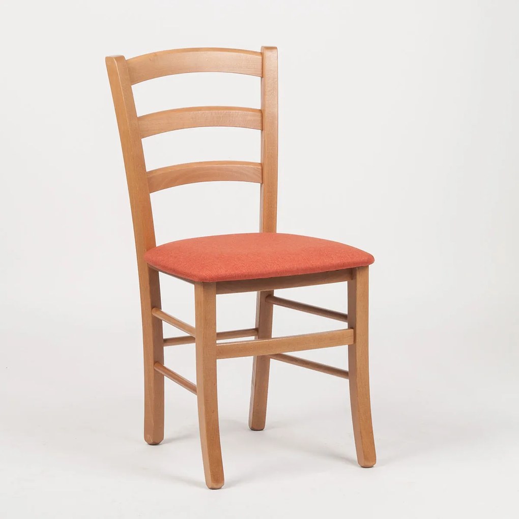 Stima stolička PAYSANE s čalúneným sedákom Vyberte odtieň ->: Dub, Vyberte látku ->: LUX Terracotta 10