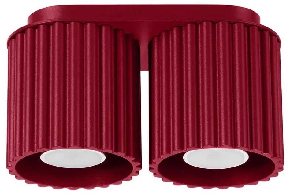 Sollux SL.1820 - Bodové svietidlo AURA 2xGU10/10W/230V červené