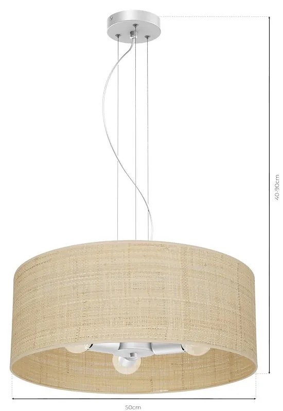 Závesné svietidlo Marshall, 1x ratanové tienidlo, (fi 50cm), w