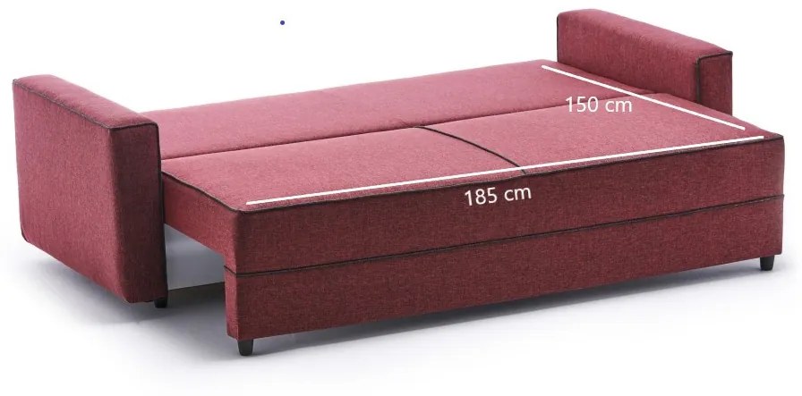 Pohovka trojsedačka Emilie (červená). Akcia -17%. Vlastná spoľahlivá doprava až k Vám domov. 1087953