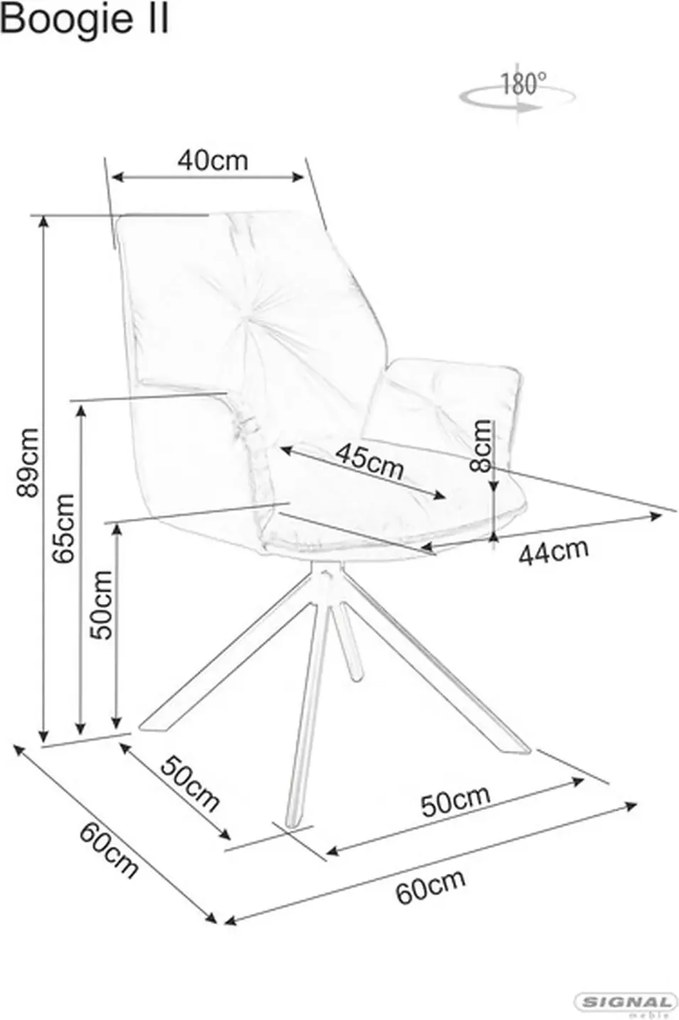 SI Boogie II Velvet stolička sivý