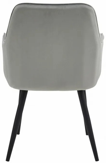 Set dvoch jedálenských stoličiek NANA zamatové, strieborné / sivé (čierne nohy) 2 ks