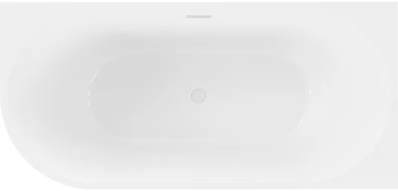 Mexen Mia, voľne stojaca rohová vaňa, pravá, 160 x 75 cm, biela-čierna, biely prepad, 52691607575P-20