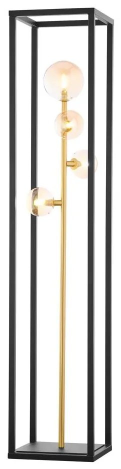 Jupiter 1911 - Stojacia lampa NEPTUN 4xG9/14W/230V zlatá/čierna/zadymená béžová