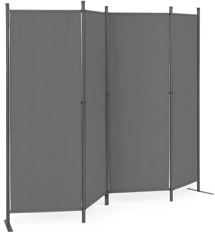 MultiGarden Skladací 4-panelový paraván, zástena 167x216 cm - sivá MultiGarden